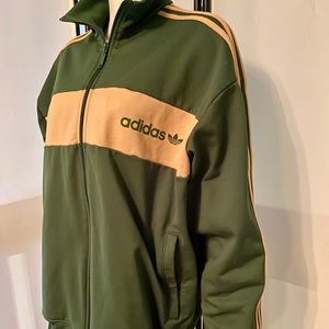 Vintage Green and Gold Adidas Zip-Up